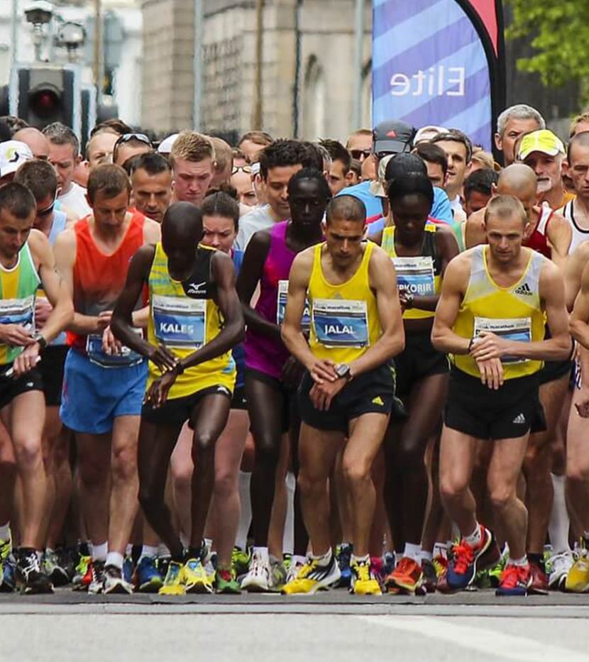 Athletes running in the Glasgow Marathon